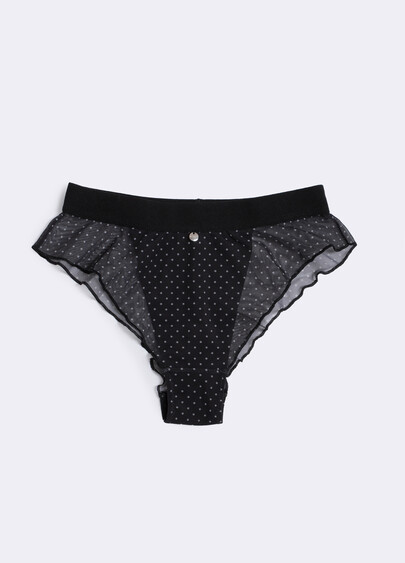 Бразиліана з сітки Glam 2240/40 black dots (чорний)