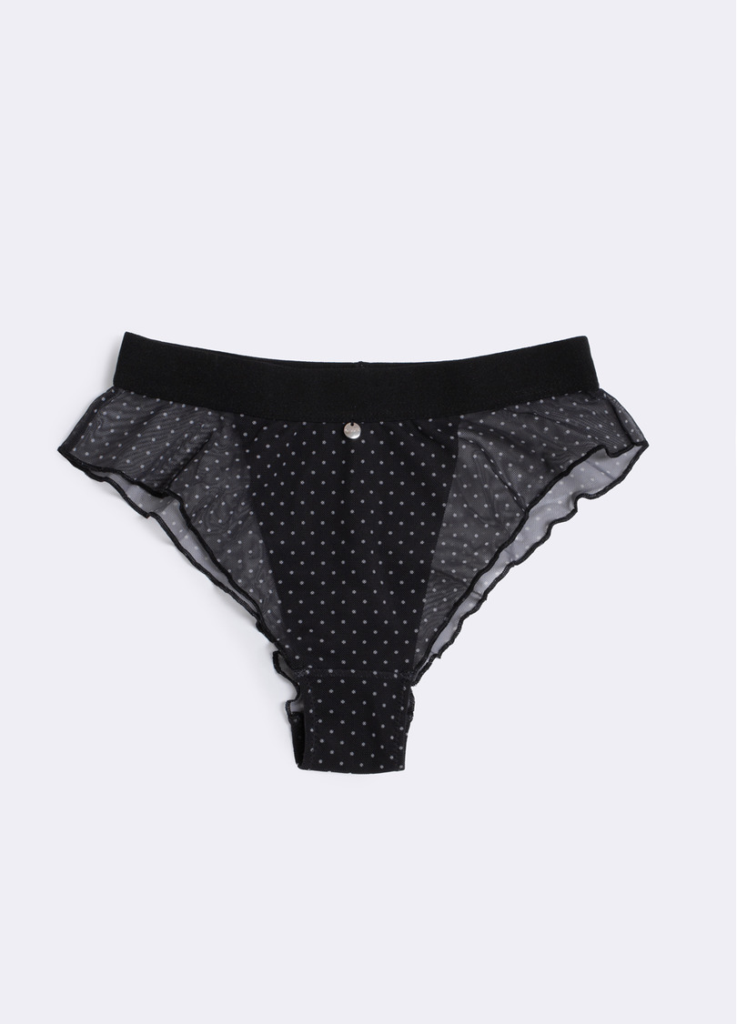 Бразилиана из сетки Glam 2240/40 black dots (черный)