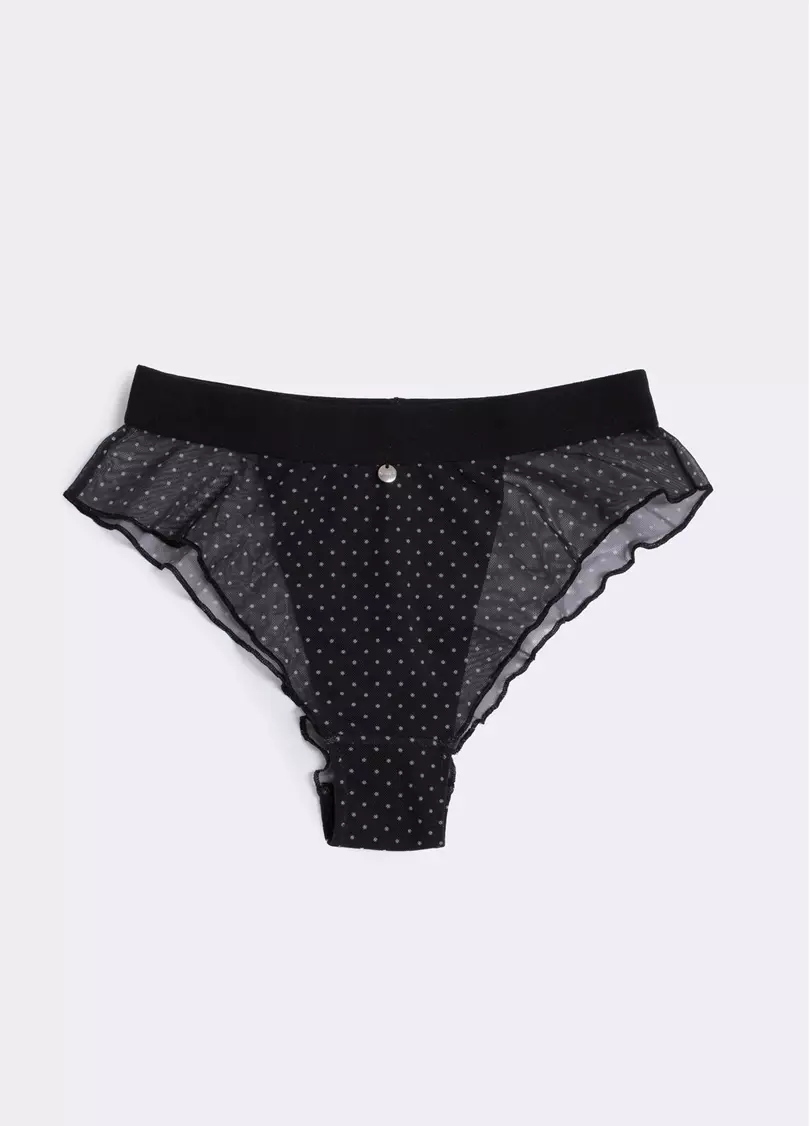 Бразилиана из сетки Glam 2240/40 black dots (черный)