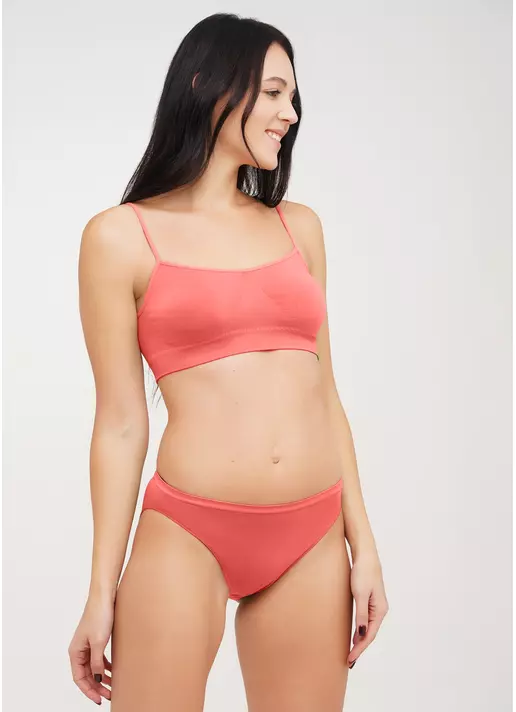 Бесшовные трусики слипы HI-LEG BRIEFS COLOR burnt coral (оранжевий)