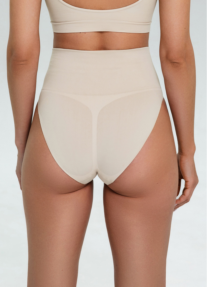 Бесшовные трусы слипы с легкой коррекцией HI-LEG SHAPEWEAR light nude (бежевый)