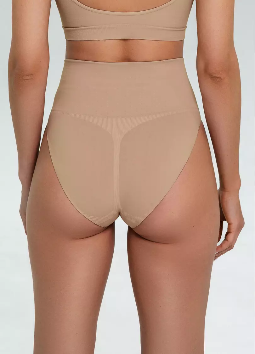 Бесшовные трусы слипы с легкой коррекцией HI-LEG SHAPEWEAR nude (бежевый)