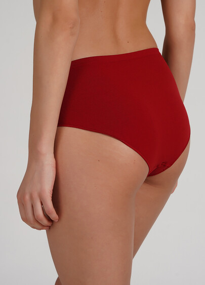Бесшовные трусы полушортики HIPSTER BRIEFS COLOR winery (красный)