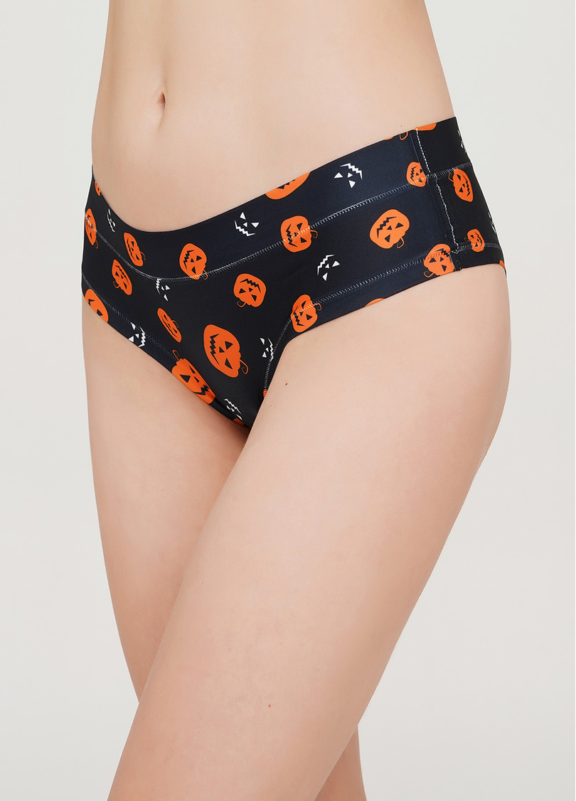 Трусики слипы с принтом тыквы Helloween 2301/20 pampkin (черный)