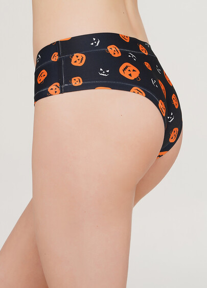 Трусики слипы с принтом тыквы Helloween 2301/20 pampkin (черный)