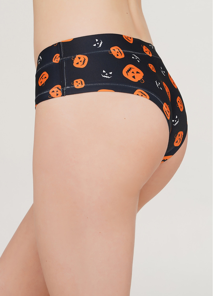 Трусики слипы с принтом тыквы Helloween 2301/20 pampkin (черный)