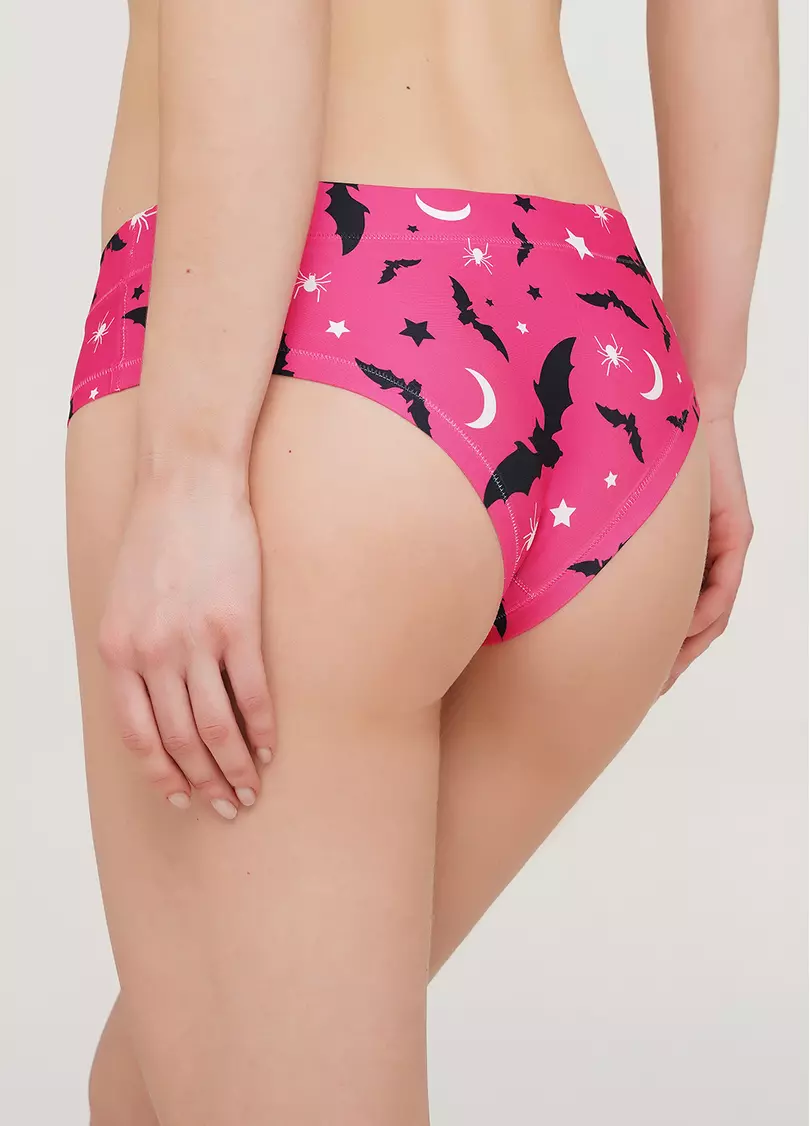 Трусики слипы с принтом летучих мышей Helloween 2301/20 spider pink (розовый)