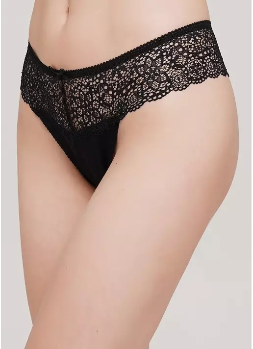 Кружевные трусики стринги JESSICA 2101/02 black (черный)