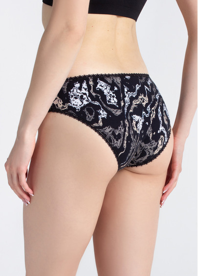 Трусики бразиліана JOLLY PRINT 2232/60 abstract print (чорний)