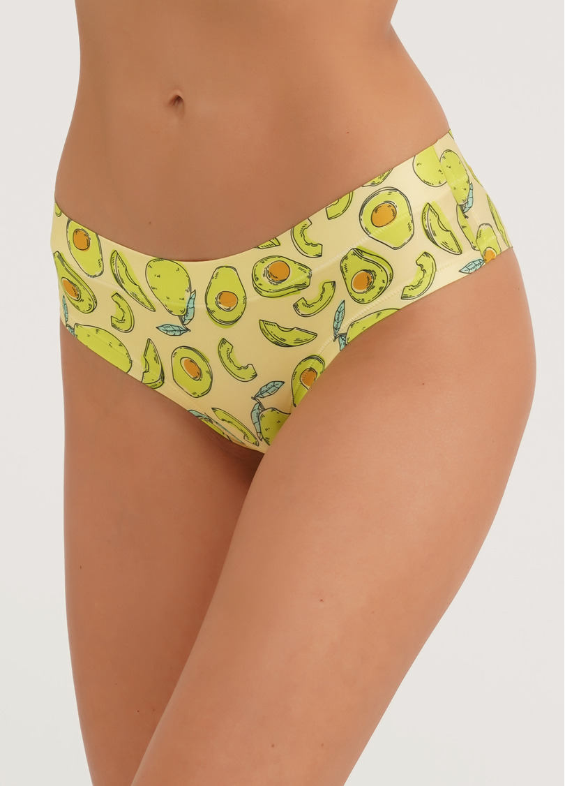 Трусики слипы из принтованной микрофибры Joy 2301/20 avocado (желтый)
