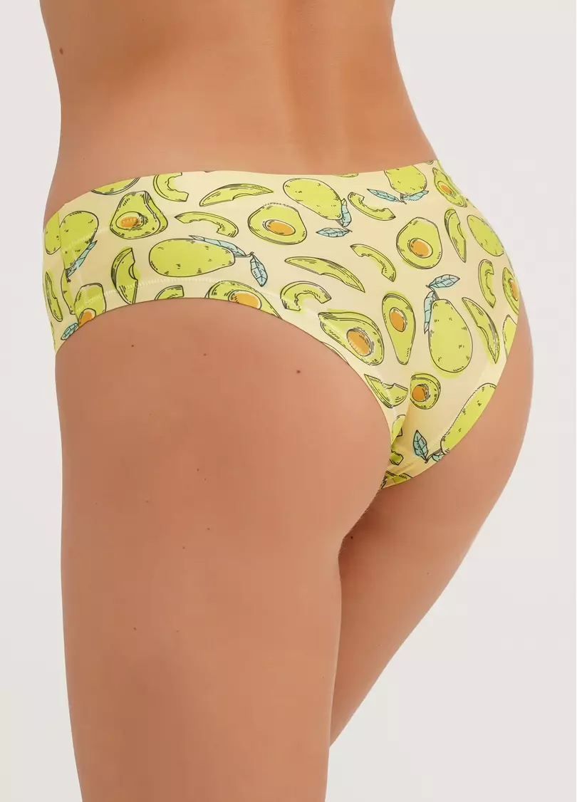 Трусики слипы из принтованной микрофибры Joy 2301/20 avocado (желтый)