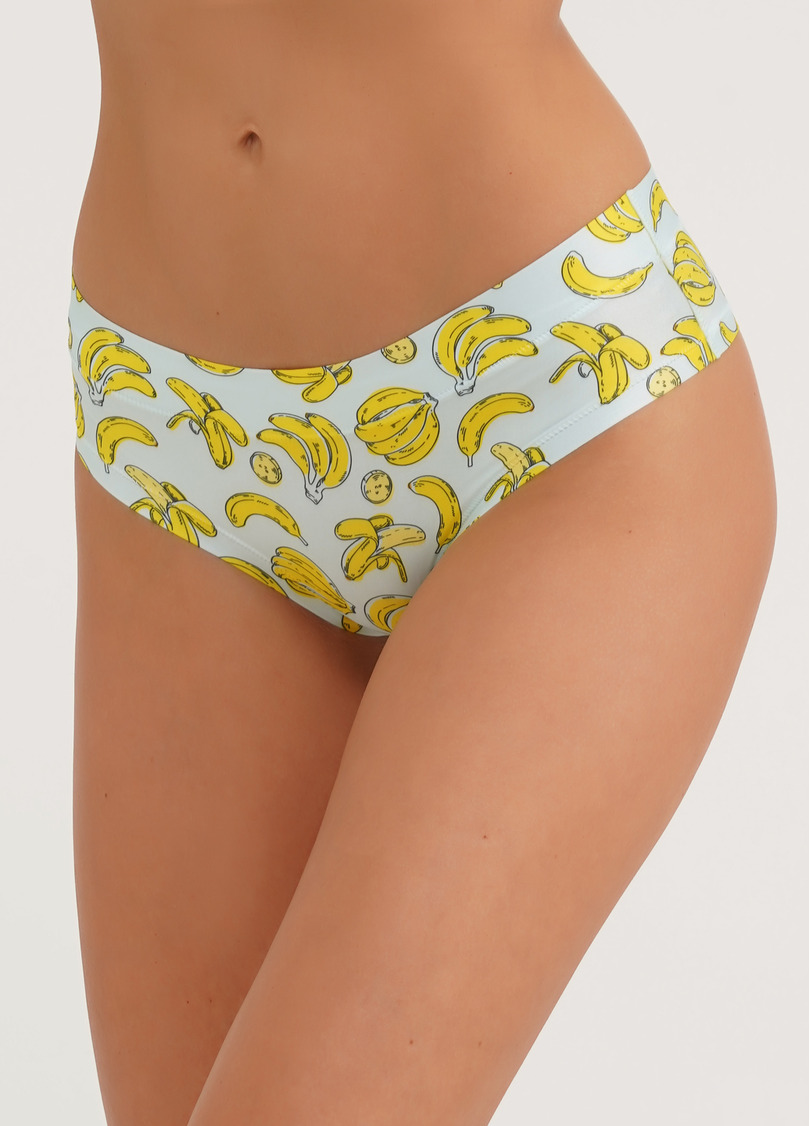 Трусики слипы из принтованной микрофибры Joy 2301/20 banana (голубой)