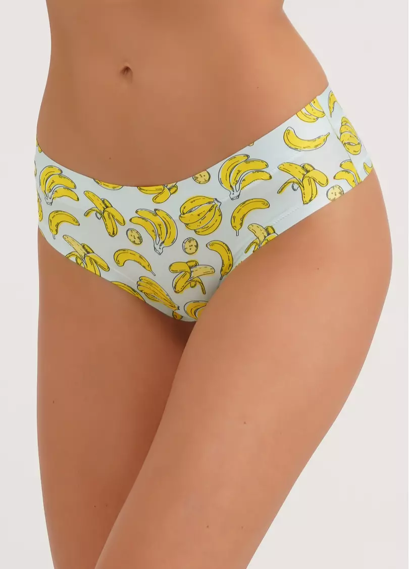 Трусики слипы из принтованной микрофибры Joy 2301/20 banana (голубой)