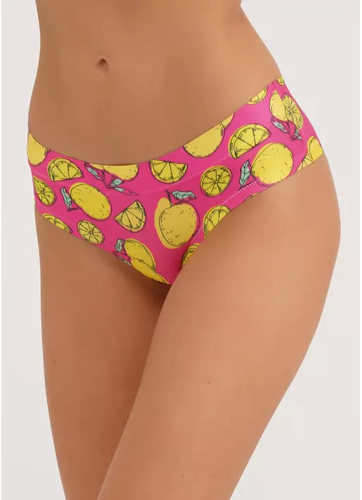 Трусики слипы из принтованной микрофибры Joy 2301/20 lemon (розовый)