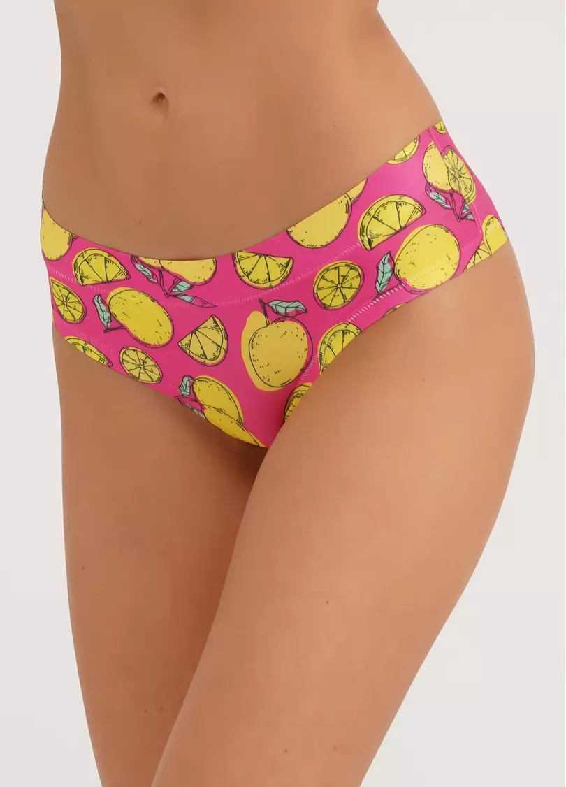 Трусики слипы из принтованной микрофибры Joy 2301/20 lemon (розовый)