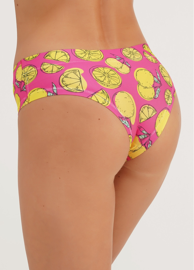 Трусики слипы из принтованной микрофибры Joy 2301/20 lemon (розовый)