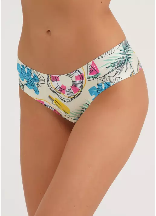 Трусики слипы из принтованной микрофибры Joy 2301/20 summer (бежевый)