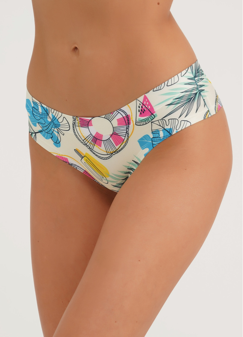 Трусики слипы из принтованной микрофибры Joy 2301/20 summer (бежевый)