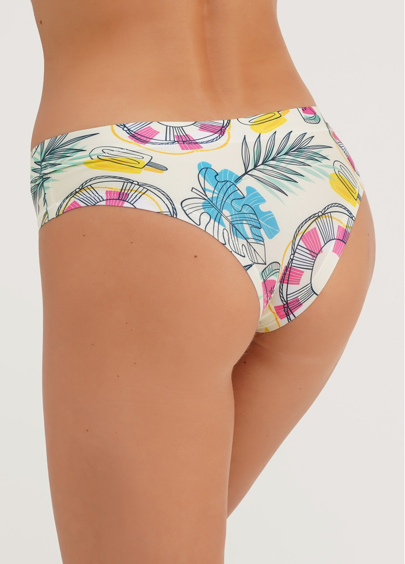 Трусики слипы из принтованной микрофибры Joy 2301/20 summer (бежевый)