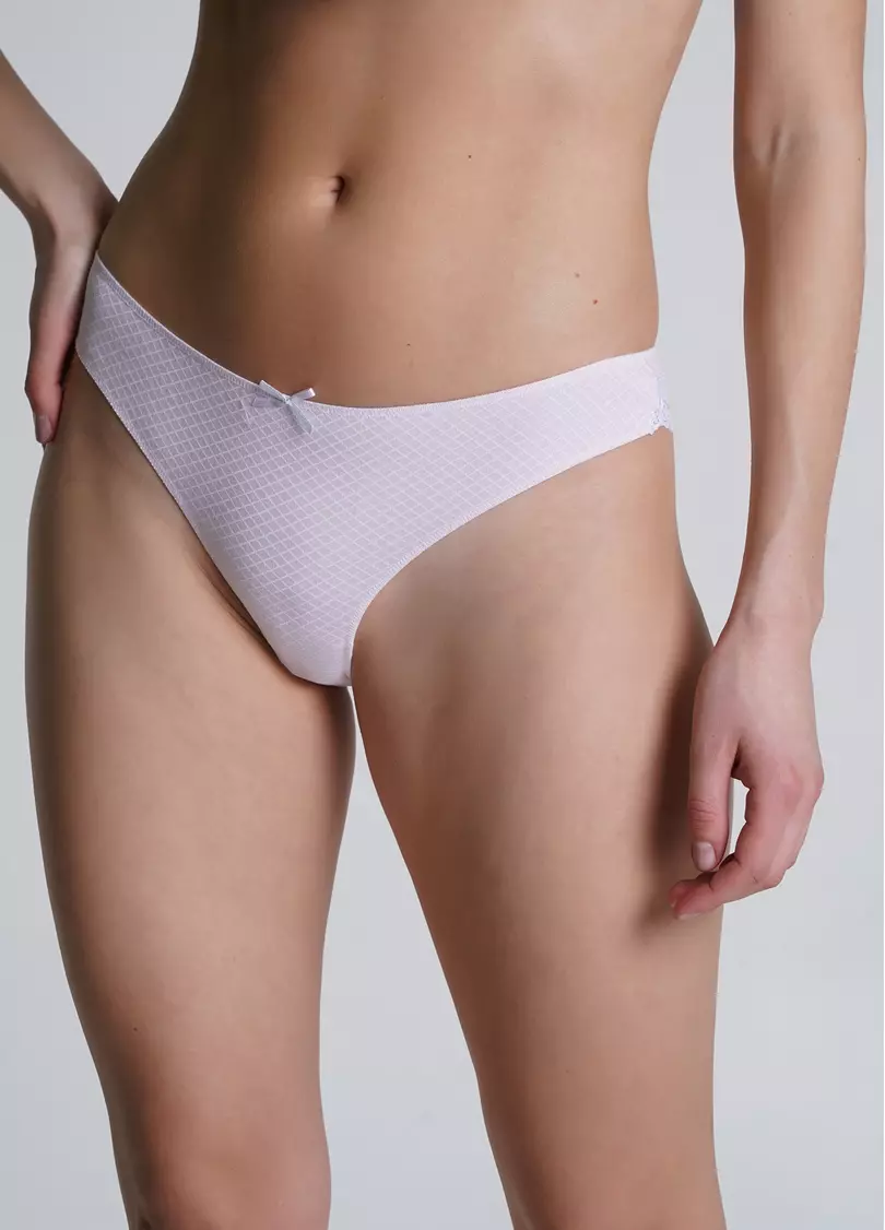 Трусики бразилиана из хлопка с кружевом Kaleidoscope 2218/61 pink cell (розовый)