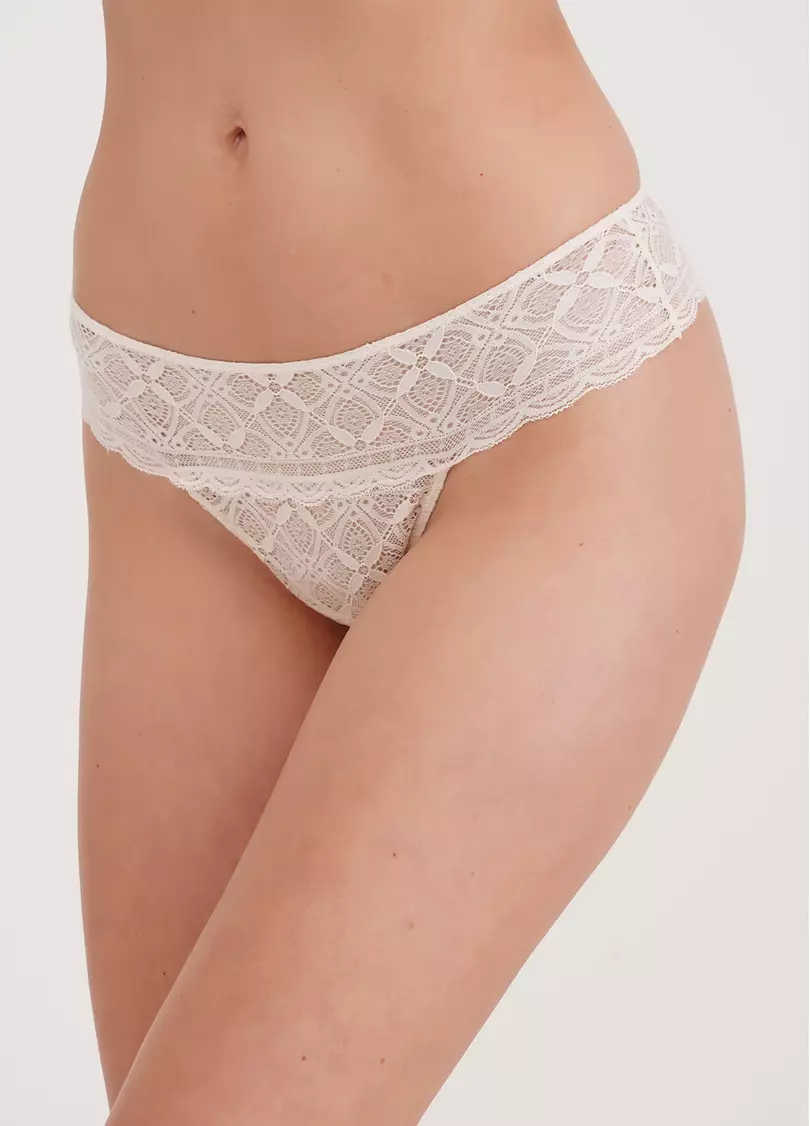 Женские трусы бразилиана из кружева Keily 2225/31 cream pink (белый)