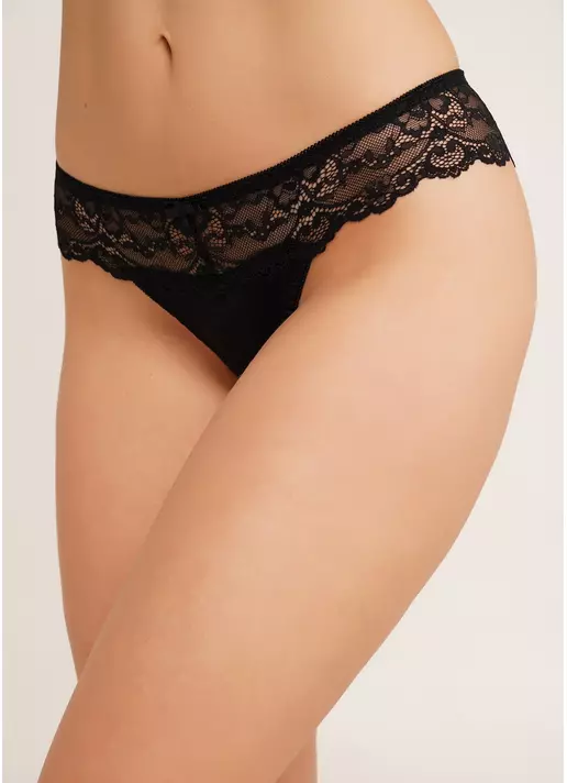 Трусы бразилиана с кружевом L5117B0-M (черный)