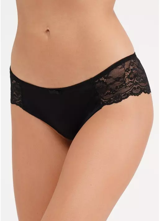 Трусики бразилиана из микрофибры и кружева L5118B0-M (черный)