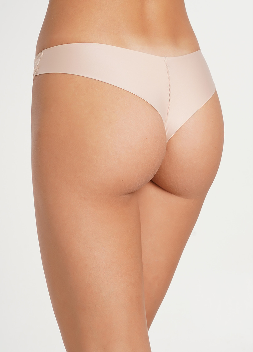 Трусики бразилиана из микрофибры с сеткой L5126BR-M (бежевый)