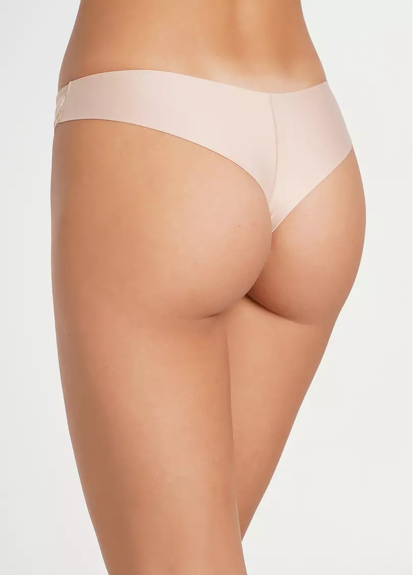 Трусики бразилиана из микрофибры с сеткой L5126BR-M (бежевый)