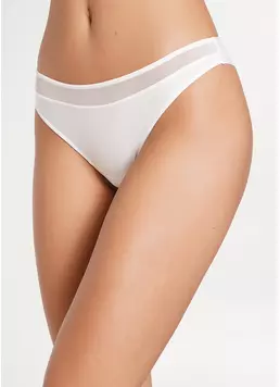 Трусики бразиліана з мікрофібри з сіткою L5126BR-M (білий) Трусики бразиліана з мікрофібри з сіткою L5126BR-M (білий)
