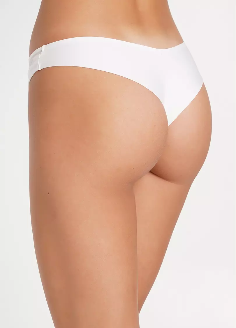 Трусики бразилиана из микрофибры с сеткой L5126BR-M (белый)