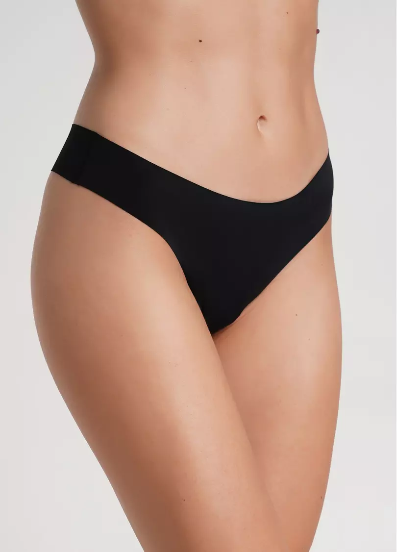 Трусики стринги с бесшовным краем L5132BR-M (черный)