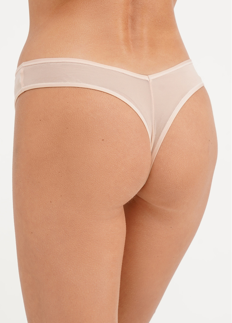 Трусики стрінги з мікрофібри та сітки L5153S-M (бежевий)