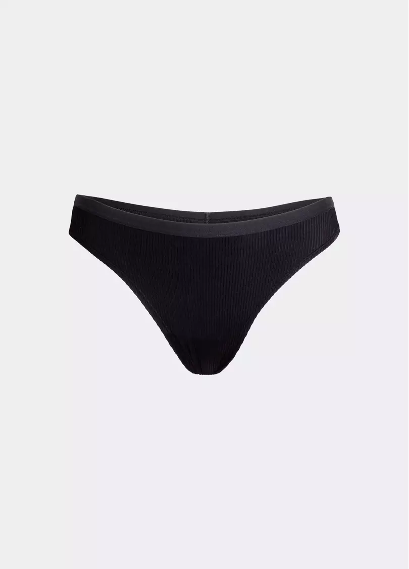 Трусики бразилиана в рубчик L5155BR-Mr (черный)