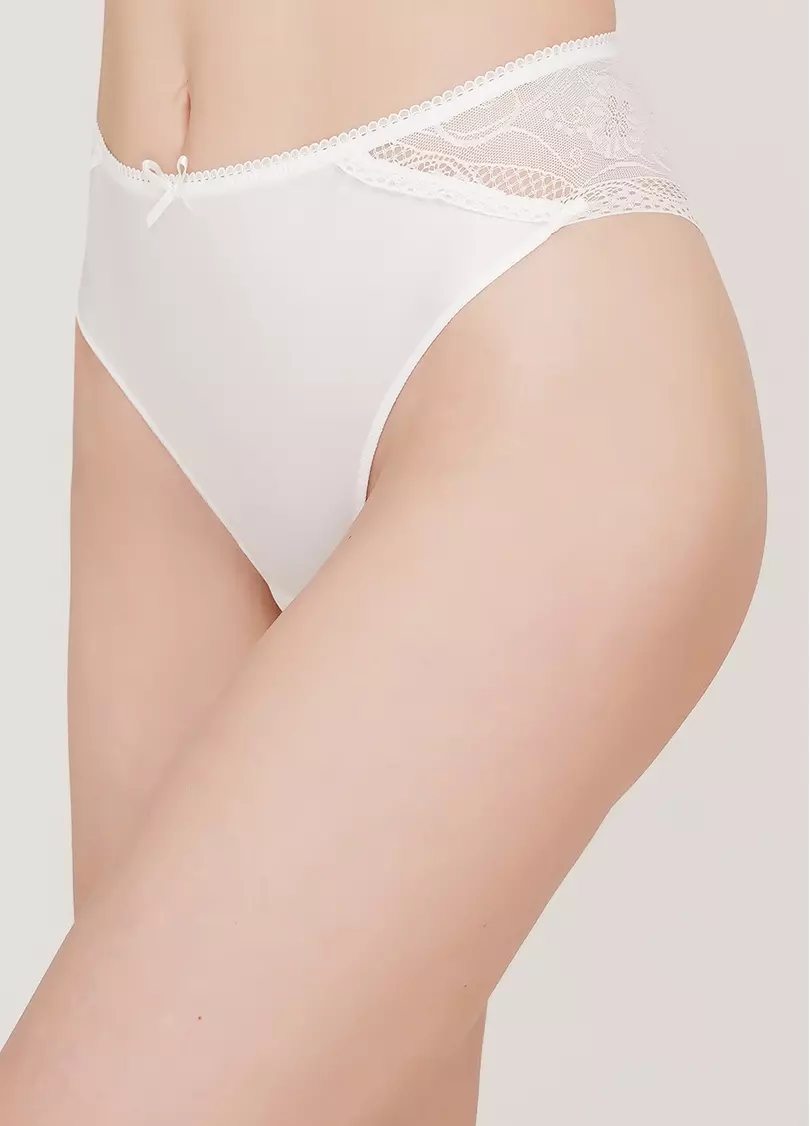 Кружевные трусики бразилиана Lara 2204/02 (белый)