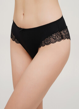 Трусики бразилиана с кружевом LINDA 2201/02 black (черный)