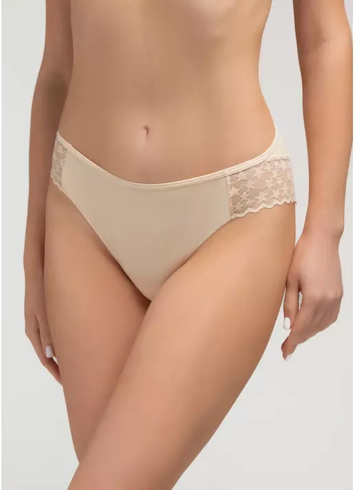 Бавовняні бразиліана з мереживом Lady lace 2234/61 beige (бежевий)