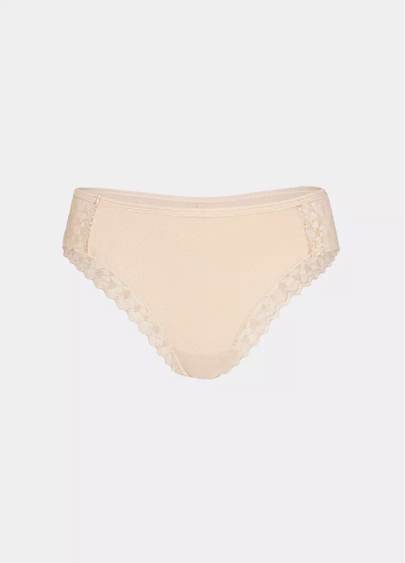 Бавовняні бразиліана з мереживом Lady lace 2234/61 beige (бежевий)