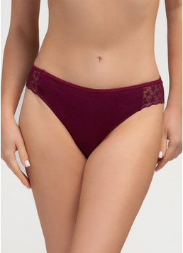 Бавовняні бразиліана з мереживом Lady lace 2234/61 burgundy (бордовий) Бавовняні бразиліана з мереживом Lady lace 2234/61 burgundy (бордовий)