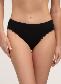 Труси класичні з бавовни з мереживом Lady lace 2316/61 black (чорний) Труси класичні з бавовни з мереживом Lady lace 2316/61 black (чорний)