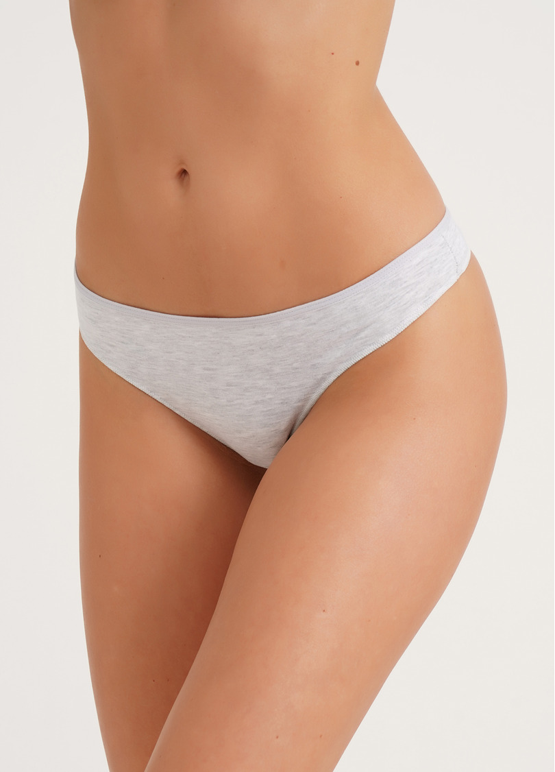 Трусики танга бавовняні Leila 2102/60 grey (сірий)