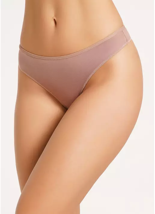 Трусики танга бавовняні Leila 2102/60 mokko (бежевий)