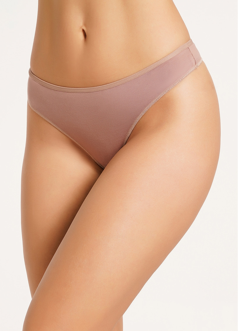 Трусики танга бавовняні Leila 2102/60 mokko (бежевий)