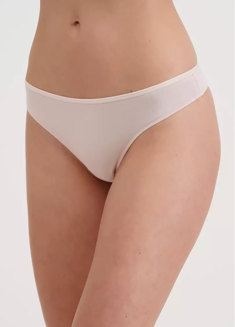 Трусики танга бавовняні Leila 2102/60 nude (бежевий)