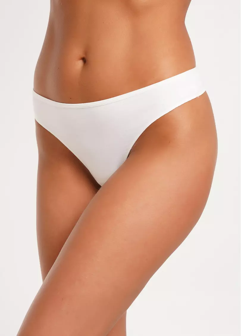 Трусики танга бавовняні Leila 2102/60 whisper white (білий)