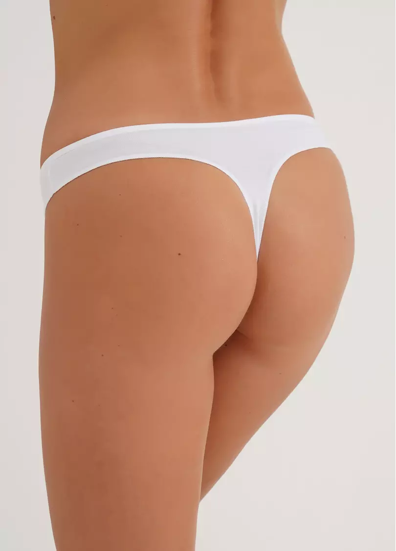 Трусики танга хлопковые Leila 2102/60 white (белый)