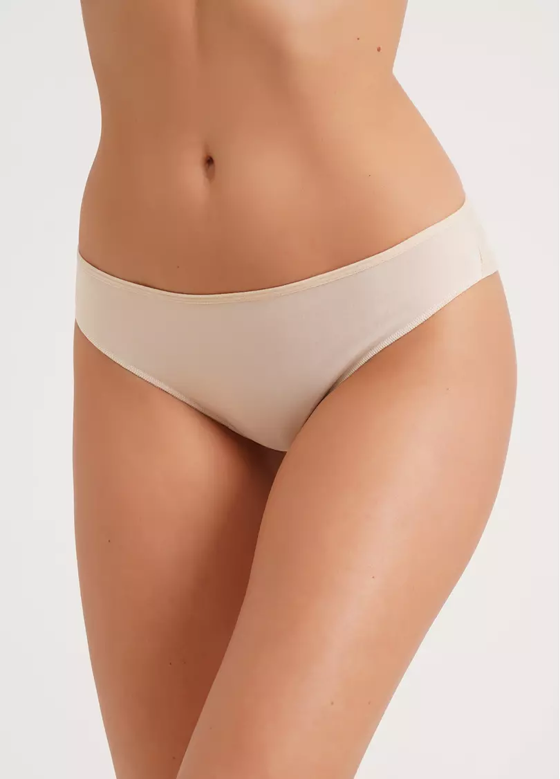 Трусики бразилиана хлопковые Leila 2206/60 beige (бежевый)