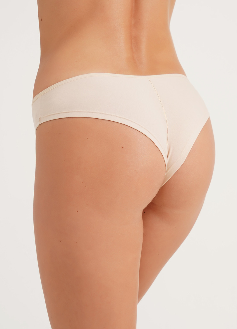 Трусики бразилиана хлопковые Leila 2206/60 beige (бежевый)
