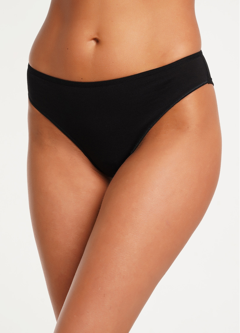 Трусики бразиліана бавовняні Leila 2206/60 black (чорний)