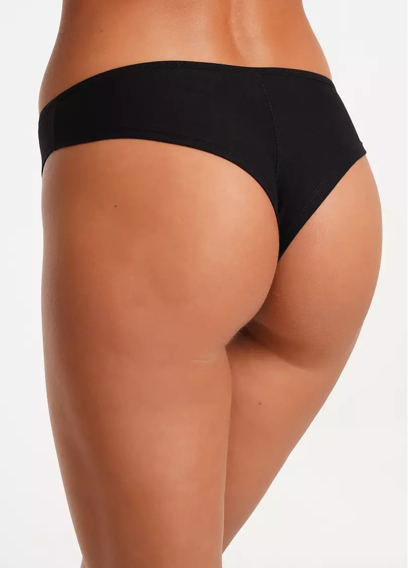 Трусики бразиліана бавовняні Leila 2206/60 black (чорний)